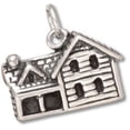 thumbnail image 1 of Sterling Silver 20" 1.2mm Box Chain 3D Two Story House Chimney And Front Porch Pendant Necklace, 1 of 2