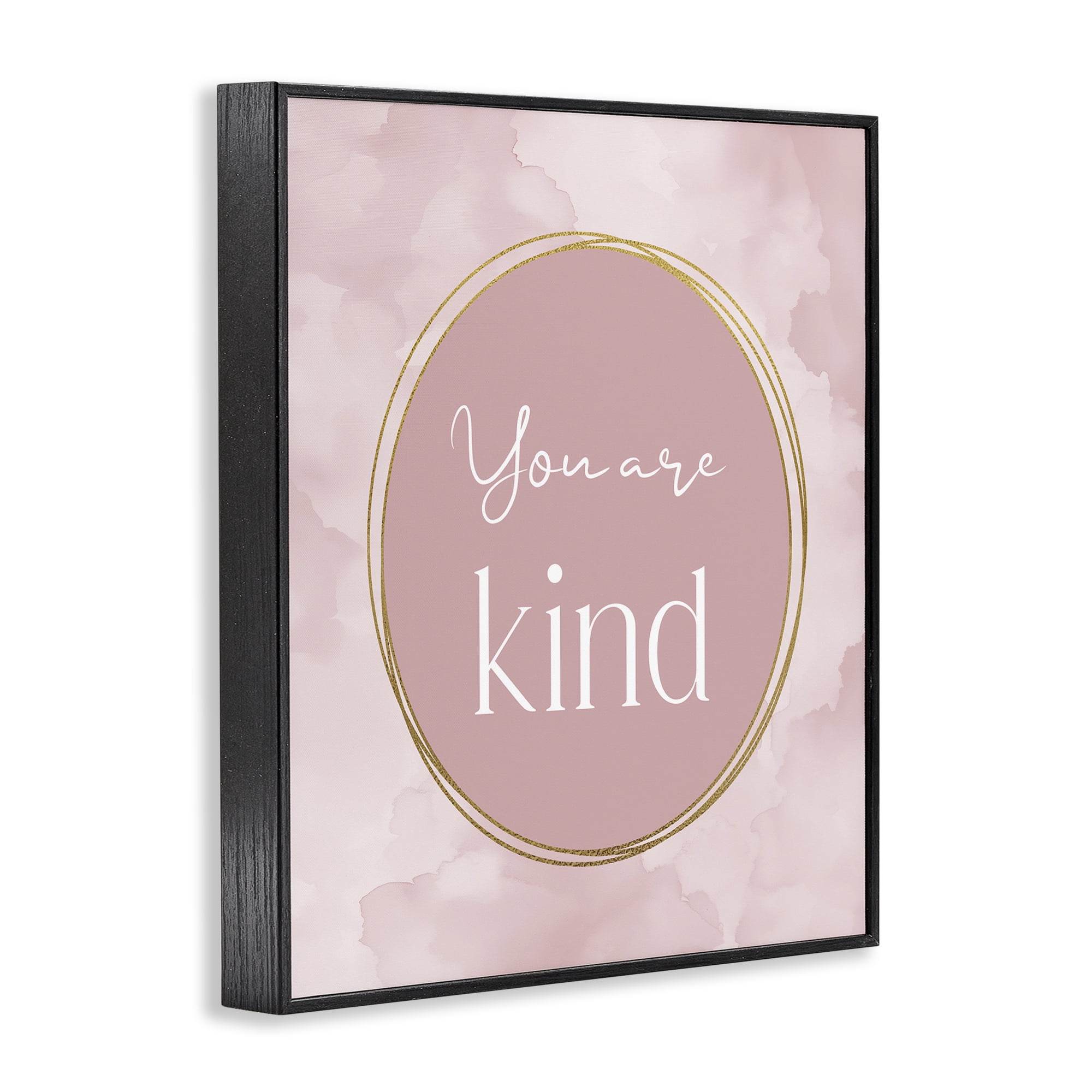Stupell Industries Pink Golden Affirmation Black Framed Giclee Art, design by Christine Simpson Art