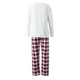 thumbnail image 5 of Fiomva Matching Family Pajamas Sets Christmas PJ's Letter Print Top and Plaid Pants Jammies Sleepwear, 5 of 10