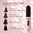 thumbnail image 2 of Cordless Hair Straightening Brush-199 Million Negative Ions, 20S Fast Heat Up,3 Temperature Settings,4000mAh USB-C Rechargeable,Compact & Travel-Friendly with LED Display, Pink, 2 of 5