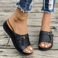 thumbnail image 4 of Mepaouo Orthopedic Sandals for Women 2025 Orthotic Leather Wedges Slides Summer Platform Dress Shoes, 4 of 7