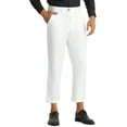 thumbnail image 4 of INSPIRE CHIC Men's Formal Flat Front Skinny Office Prom Cropped Dress Pants 32 White, 4 of 6