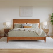 AFI Pasadena King Solid Wood Low Profile Platform Bed, Light Toffee