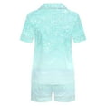 thumbnail image 2 of vdgthytj Womens 2 Piece Pajama Set Printed Short Sleeve Button down Shirts and Shorts Set Sleepwear Pjs, 2 of 7