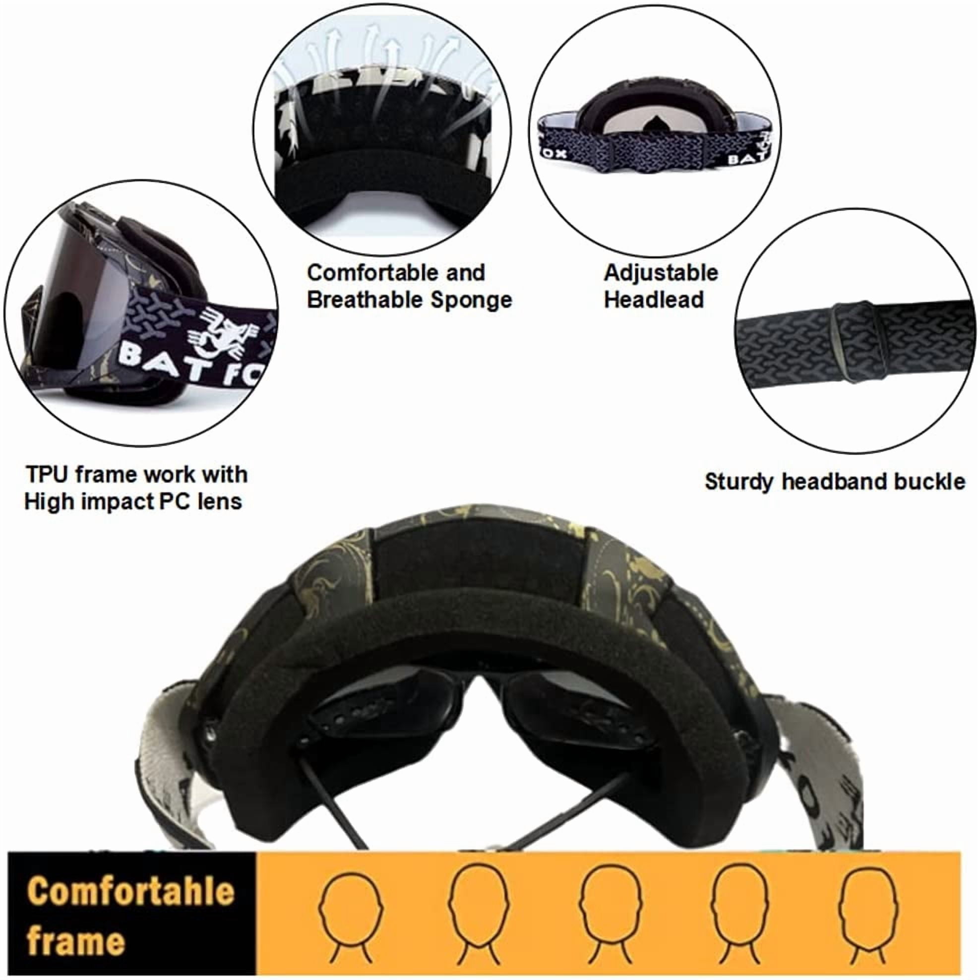JJEAN-OTG Ski Snow Goggles, UV Protection Anti Fog Snowboard Goggles for Men Women Youth