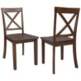 thumbnail image 6 of Harper & Bright Designs 5 Pieces Dining Table Set Round Kitchen Table Sets Dinette Set, 1 Marble Veneer Round Top Kitchen Table and 4 Cross Chairs for Small Space, Brown, 6 of 12