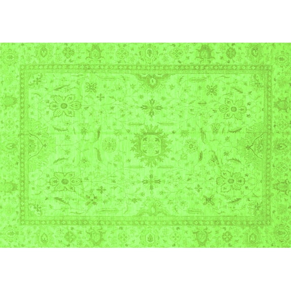 Ahgly Company Indoor Rectangle Oriental Green Traditional Area Rugs, 5' x 7'