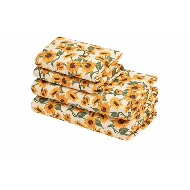 Sábanas Xtellar Matrimoniales Microfibra Estampado Color amarillo