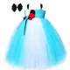 thumbnail image 2 of Vestido de tutú de princesa Alicia para niñas, color azul cielo, flores blancas, vestidos de fiesta de cumpleaños para niñas, vestido de baile, disfraces festivos de Halloween para niños, 2 of 5
