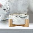thumbnail image 5 of cat and dog Bowl Dish with Wood Stand Drinking Eating Feeding Bowl Food Container Cat Elevated Feeder Pet Bowl Cat Food Bowl Single Bowl, 5 of 10