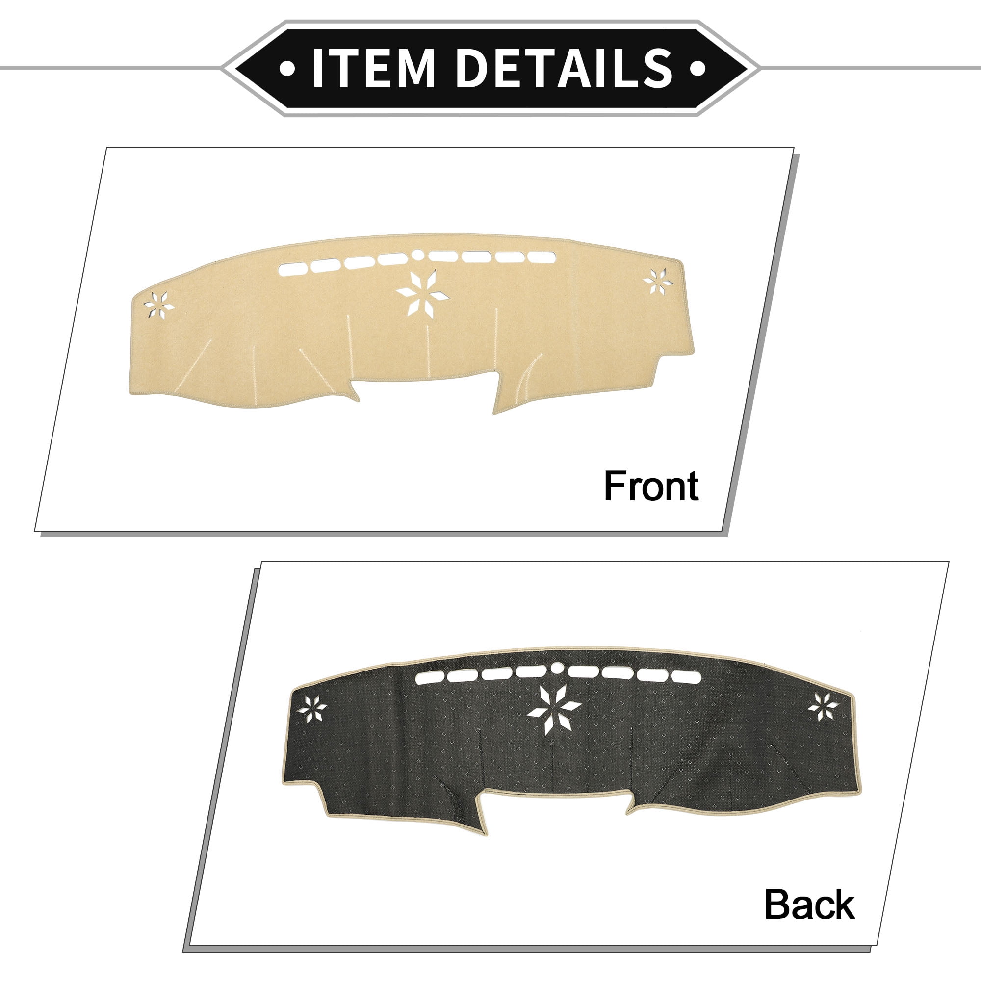 Dash Cover Compatible for Lexus LS LS460 LS600H 2007-2012, Non-Slip Polyester Silicone Beige Center Console Dashboard Cover Mat Pad Carpet