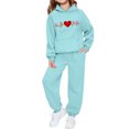 thumbnail image 3 of Avrntaa Boys Girls 2 Piece Sweat Set Casual Hoodie and Jogger Outfit Matching Baggy Tracksuit for Children 2-14Y, 3 of 6