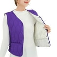 thumbnail image 5 of Lohuatrd Women Fall Winter Vest Coat Soft Thick Padded Sleeveless Single-breasted Solid Color V Neck Cardigan Slim Fit Warm Pockets Lady Waistcoat, 5 of 8