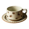 thumbnail image 2 of Taza de té de taza de café, regalo de inauguración de la casa con asas, fácil de limpiar con adornos de platillo para casa, bar, café, uso comercial,, 2 of 8