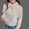 thumbnail image 5 of FNFHFY Womens Sherpa Hoodies Trendy Quarter Zip Up Fleece Pullovers Faux Shearling Half Zip Hooded Sweatshirt Jackets with Kangaroo Pocket, 5 of 5
