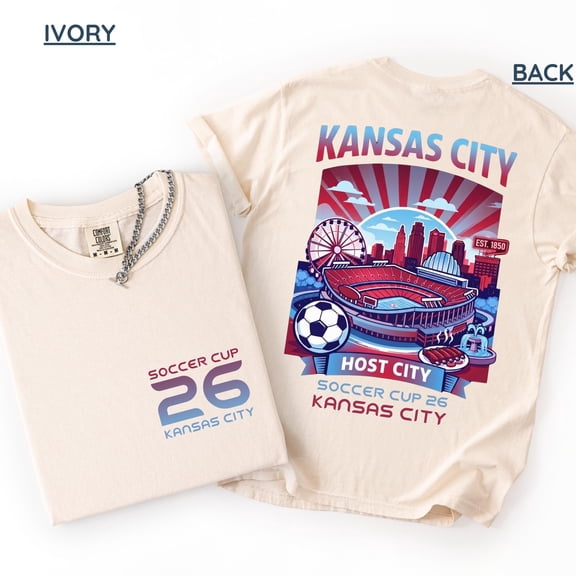 LOVETEE Kansas City Soccer Cup 2026 Host City T-Shirt, Retro KC Game Day Fan Tee and Sports Gift, Black S