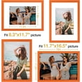 thumbnail image 3 of Vittanly A3 Picture Frame, Engineered Wood with Shatter Resistant Plexiglass, Display Pictures 8.3x11.7 with Mat or 11.7x16.5 without Mat, Poster Frame for Wall Display, Orange, 1 Pack, 3 of 6