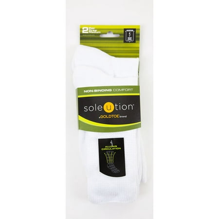 Soleution by GOLDTOE Non-Binding Comfort Unisex Super Soft Crew, 2-pair Socks