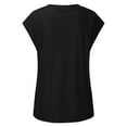 thumbnail image 5 of JINMGG Womens Tops under $5 Women's Fashion Casual Solid O-Neck Loose Short Sleeve T-Shirt Pullover Tops Black S, 5 of 5