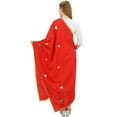 thumbnail image 3 of Phagun Foulards Ethniques en Coton Chunni pour Femmes, Style Designer, Dupatta - Rouge, 3 of 5