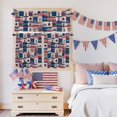 thumbnail image 5 of Independence Day Kitchen Curtains Valances 3 Piece Set, US Flag Gnome Truck HOME Stars Wood Grain Rod Pocket Tier Curtain and Valance Drapes for Small Window 36 Inch Length for Bedroom Cafe, 5 of 9