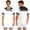 White, variant on Mens Sailor Collar Short Sleeve Pressing Button Print Romper Pajama Homewear White XL