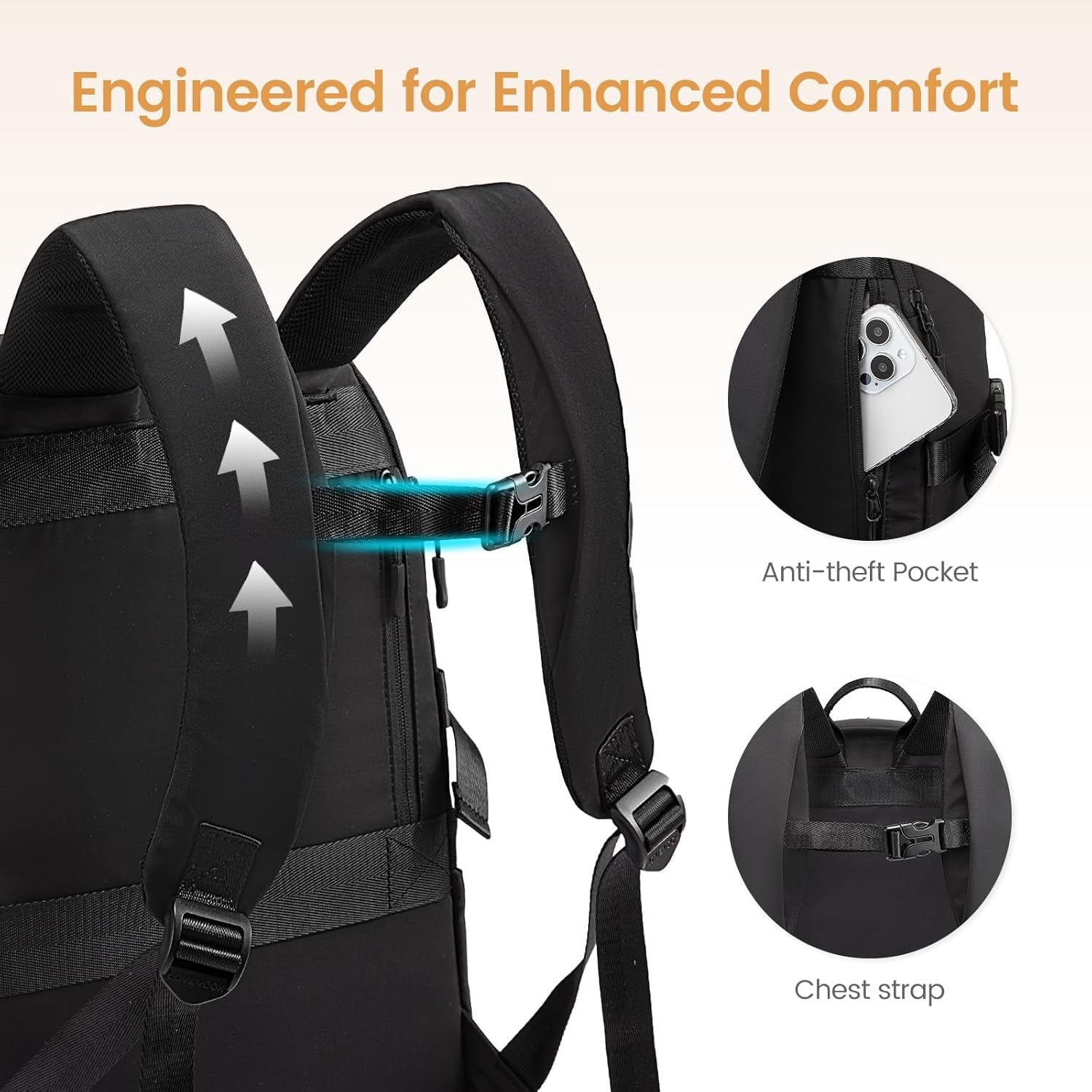 LOVEVOOK Laptop Backpack for Women with Pouch Pocket for Large Capacity Cup,15.6 Inch Work Computer Laptop Bag College Teacher Backpack Purse,Lightweight Travel Hiking Overnight Bag,White-Bean Green
