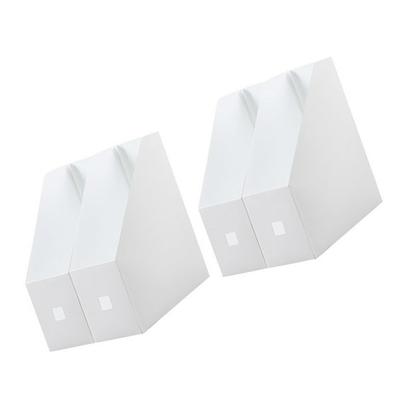 2 Pcs File Storage Rack Binder Holder for Desk Paper Organizer Student Use Office White