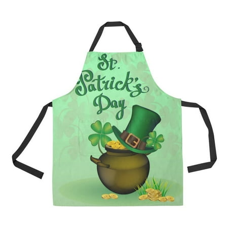 ASHLEIGH four leaf clover Adjustable Bib Apron with Pockets for Women and Men Adjustable Black Neck Strap Kitchen Apron for Cooking, Grill and Baking