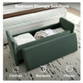 thumbnail image 2 of Pinmoco Banc de Rangement 44 Pouces, Banc d'Entrée Rembourré avec Rangement pour Bout de Lit pour Chambre et Salon, Velours Olive, 2 of 6