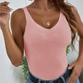 thumbnail image 5 of DuoJiaJ Women's Summer V Neck Knitted Solid Color Tank Top Plus Size Women’s Cotton Tank Tops, 5 of 5