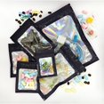 thumbnail image 5 of LAMIRO 50Pcs Small Black Ziplock Bags with Clear Window,Reusable Foil Sample Bags,Resealable Holographic Mylar Bags,Clear Black Pouches for Food Storage (Holographic Black,4.1"x5.9"), 5 of 5