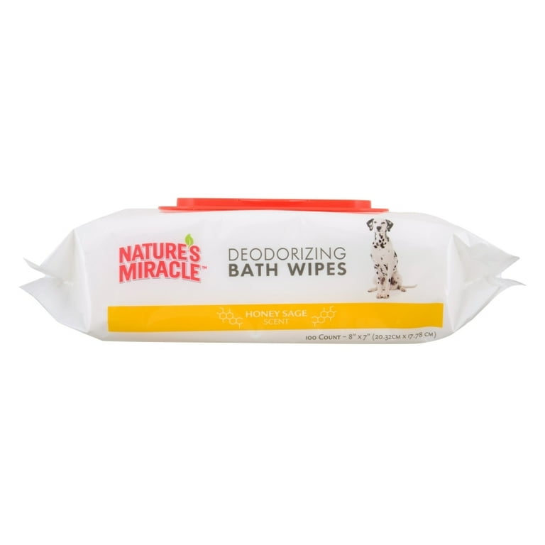 Natures Miracle Deodorizing Bath Wipes for Dogs Clean Breeze Scent