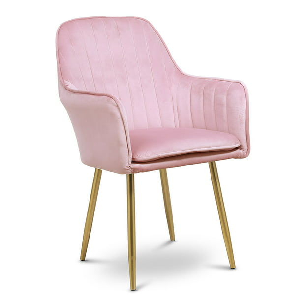 Tbest Velvet Upholstered Dining, Pink Leather And Metal Dining Chairs