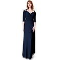 thumbnail image 4 of Evanese Women's Elegant Slip On Long Formal Evening Dress with 3/4 Sleeves, 4 of 4