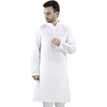 

Royal Men s Khadi Linen Casual Long Comfortable Kurta White