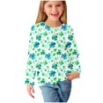 thumbnail image 2 of Spazoro Child Girls St. Patrick's Shirts Tee, Casual Heart Print Long Sleeve Crew Neck Pullover Tops for Kids Girls Green Size 7 T, 2 of 6