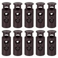 thumbnail image 1 of Unique Bargains 30Pack 4mm Cord Lock Plastic Double Hole Spring Toggle Stoppers, Dark Brown, 1 of 5