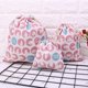 thumbnail image 4 of Bolsa de almacenamiento de lino y algodón con cordón ajustable, organizador para ropa interior, juguete de regalo, M, rosa, 4 of 5