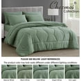 thumbnail image 5 of Chezmoi Collection Piper King Bed in a Bag 7-Pieces Honeycomb Geometric Hexagon Quilted Stone Washed Microfiber Comforter with Sheets Lightweight All Season Bedding Set, King, Sage Green, 5 of 9