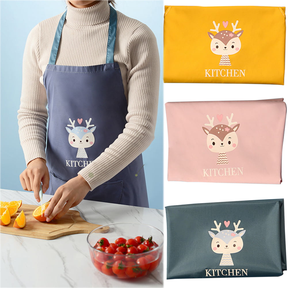 Details about   Cute Christmas Apron Waterproof Adjustable Bib Aprons with Pocket for Cooking 