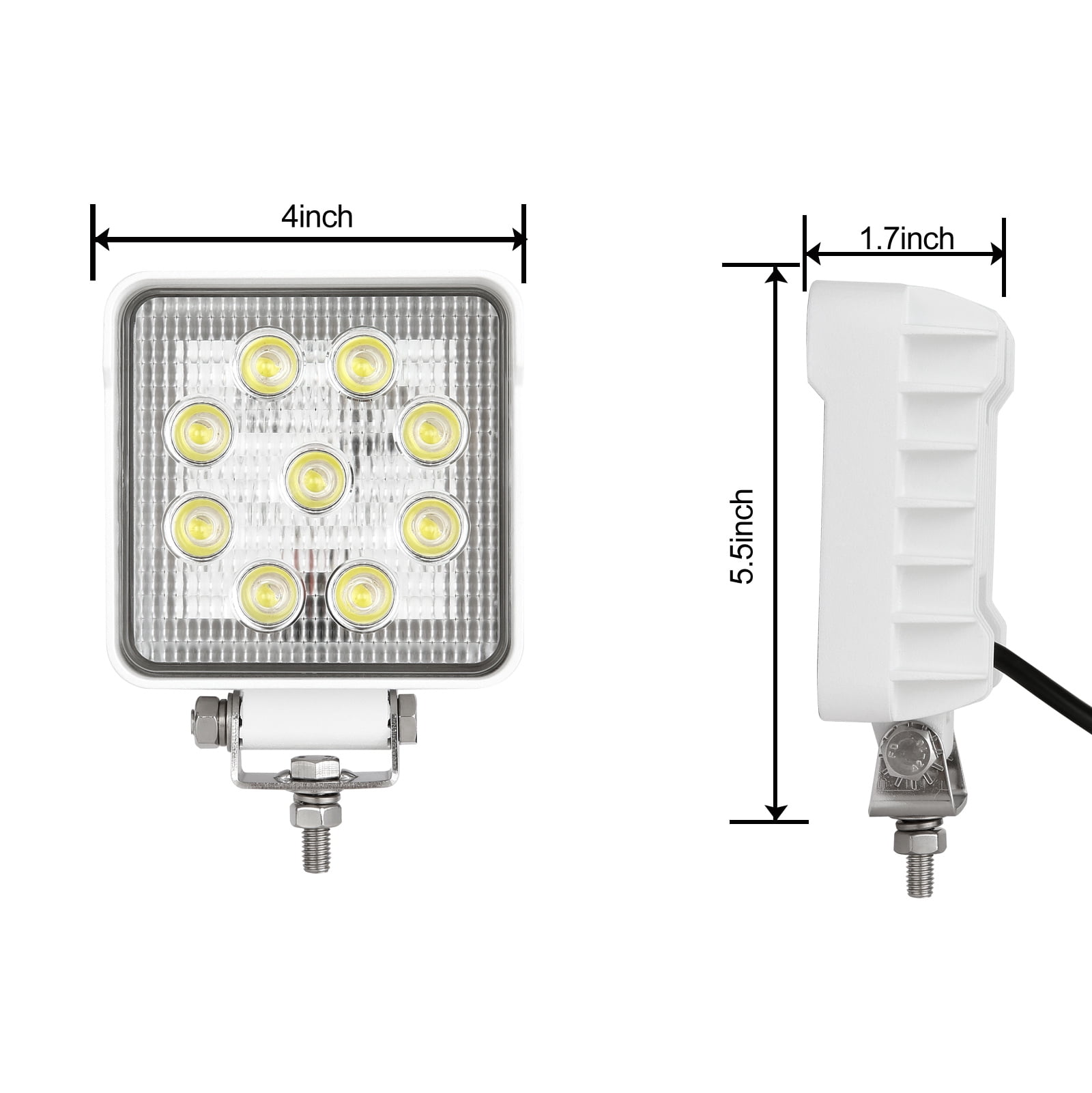 Biglion.x White 4inch LED Boat Lights Flood Beam Square Offroad Light Bars Driving Work Lights 2PCS Waterproof Led Deck Dock Marine Light Cube Pods for Truck Off-Road Car SUV ATV