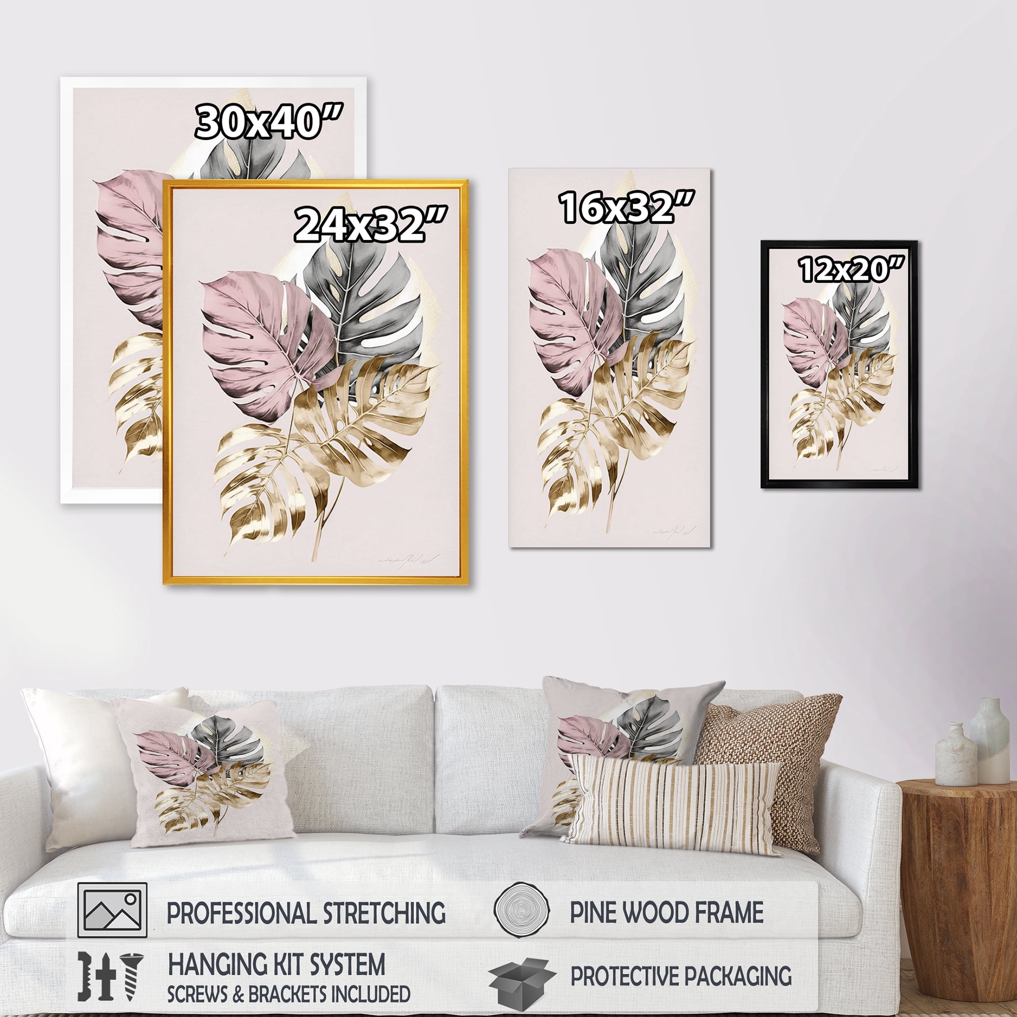 Designart Leaf V Canvas Wall Art