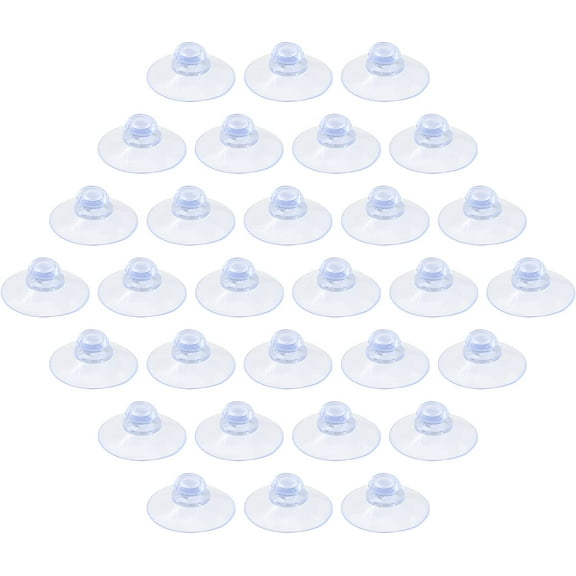 30 Pack Glass Table Suction Cups 30mm Rubber Suction Cup Hangers Without Hooks, Anti-Collision Suction Cups Transparent Suckers, Clear Plastic Suction Cups Desk Suction Pads for Furniture