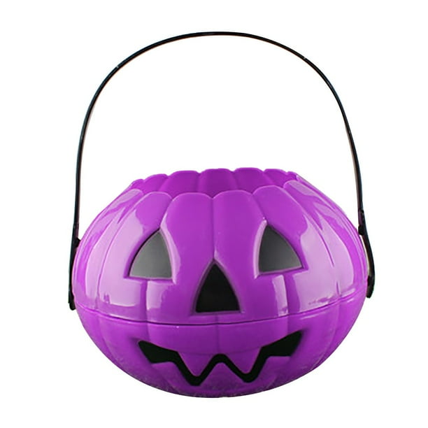 OAVQHLG3B Plastic Pumpkin Bucket Halloween Pumpkin Basket for Trick or