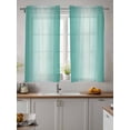 thumbnail image 2 of Turquoise Ombre Curtains 54 Inch Length, Sheer Curtains for Bedroom Living Room Window Modern Gradient Abstract Art Rod Pocket Voile Drapes Kitchen Curtains Small Half Window 42"x54" 2 Panels, 2 of 6