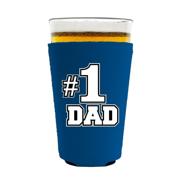 #1 Dad Pint Glass Coolie (Royal)