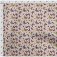 thumbnail image 4 of Soimoi Insect Printed, Japan Crepe SatinFabric, by The Yard 54 Inch Wide, Decorative Sewing Fabric for Dresses Kimonos Gowns, Light Pink, 4 of 5