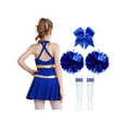 thumbnail image 2 of YEAHDOR Girls Cheerleading Uniform Sleeveless Letters Printed Hollow Back Dress Dancewear B Blue 6, 2 of 7