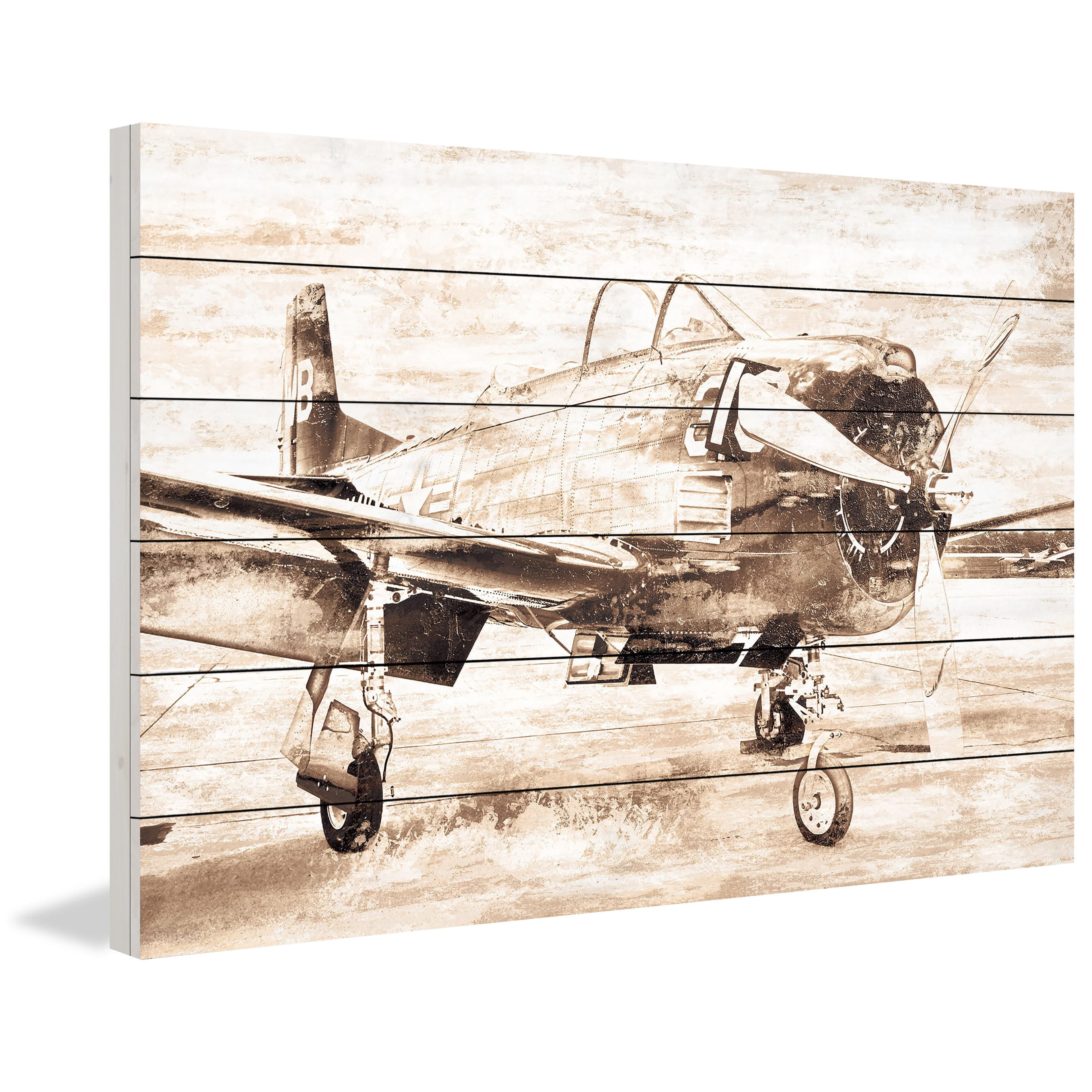 Marmont Hill "Vintage Aero" Painting Print on White Wood